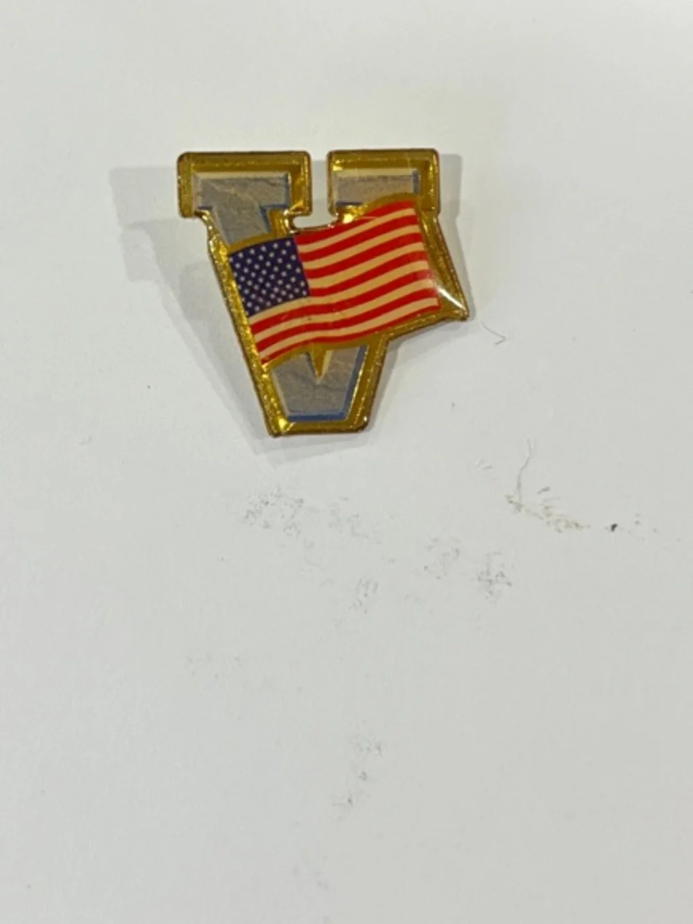 U.S. Army Silver Fork and Insignia Pins with Multi-Color Ribbon